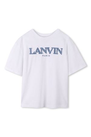 white cotton tshirt LANVIN KIDS | N30233N48